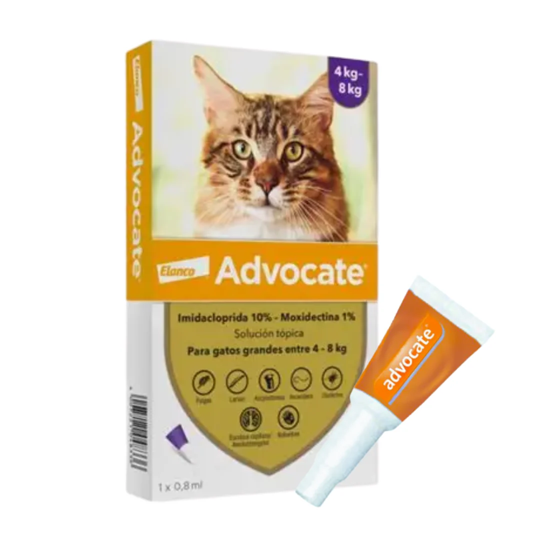 Advocate Gatos 0.8 ml 4 a 8 Kg - Unidad