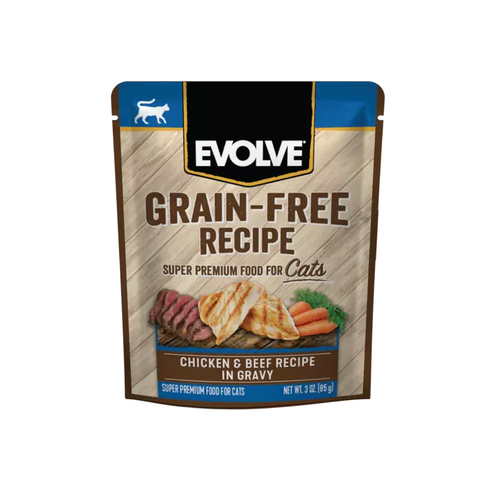 Evolve Cat Grain Free Pouch Pollo y Res 85gr 1 Evolve Cat Grain Free Pouch Pollo y Res