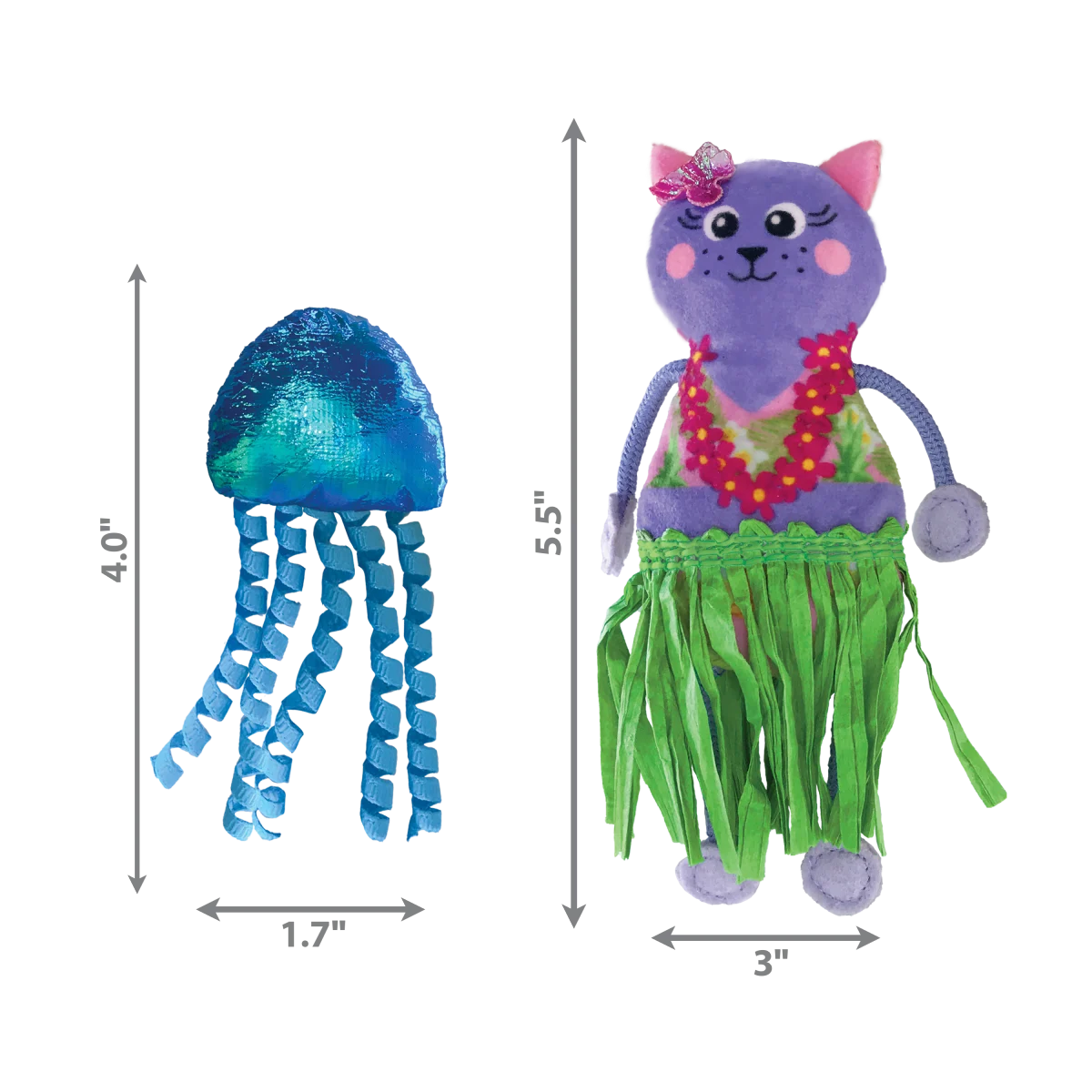 Juguetes KONG Gatos Tropics Hula x2 – Peluche con Catnip 2 Juguetes KONG Gatos Tropics Hula