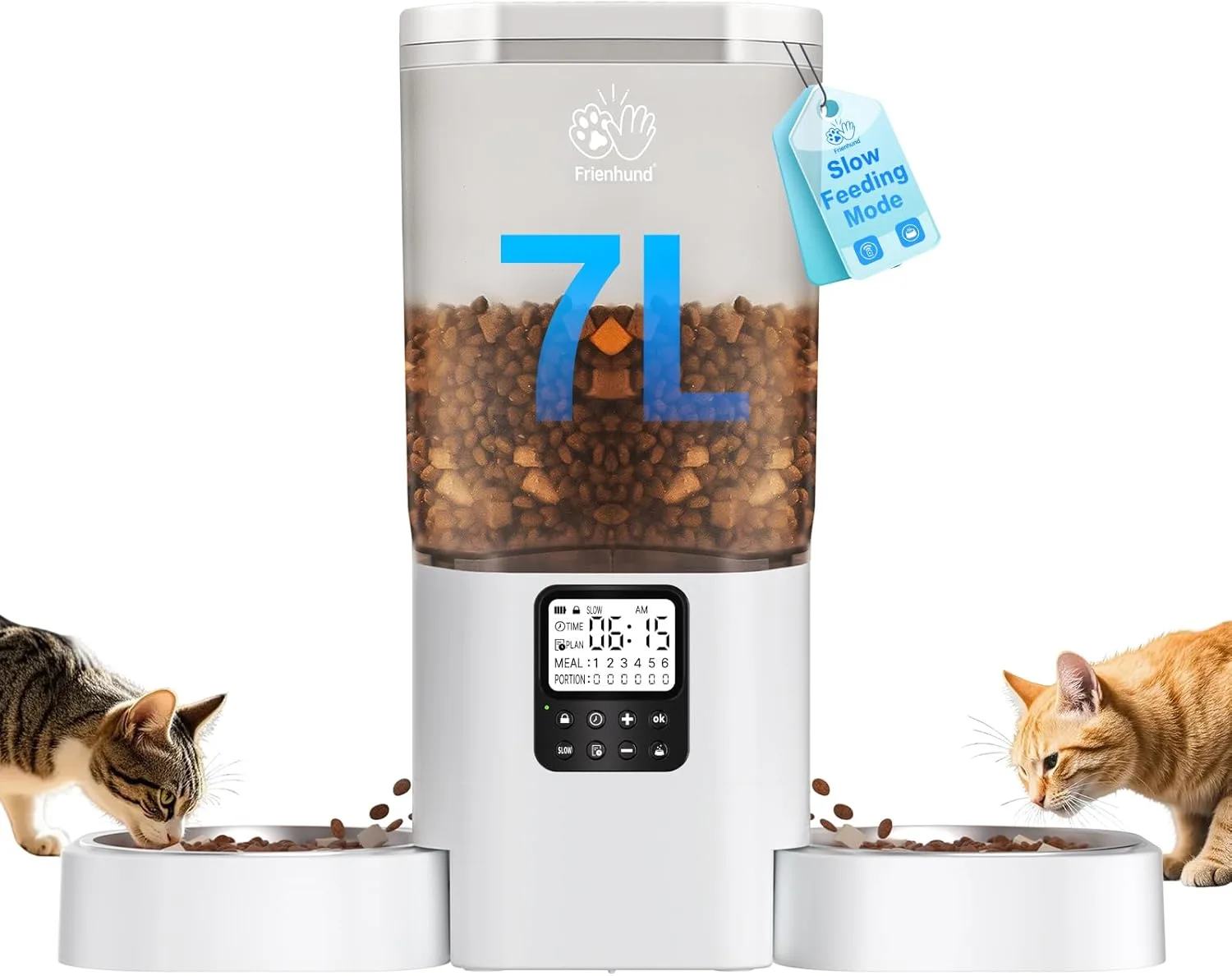 Comedero Automático Doble 7L para Gatos o Perros Pequeños