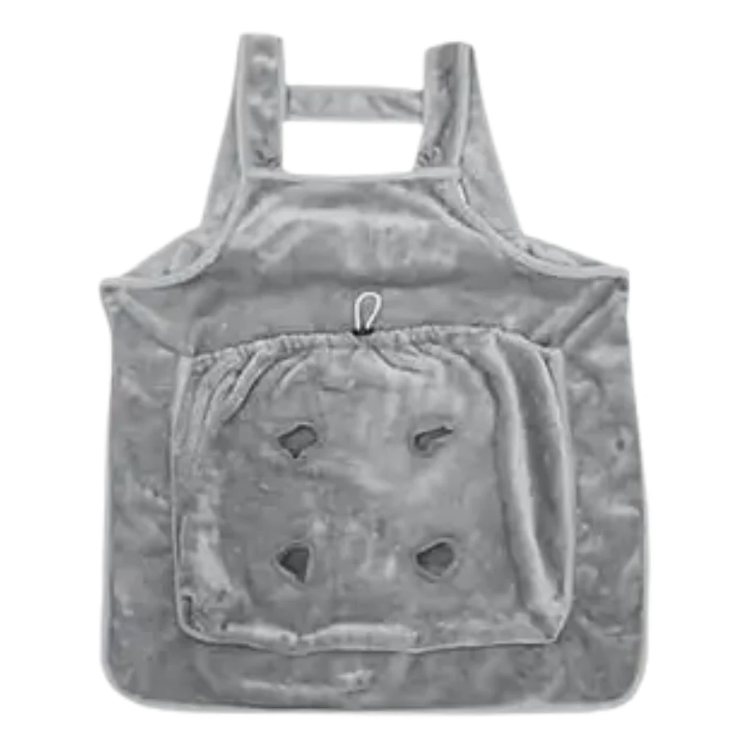 Delantal de Algodón para Aseo de Gatos con Bolsa de Sujeción