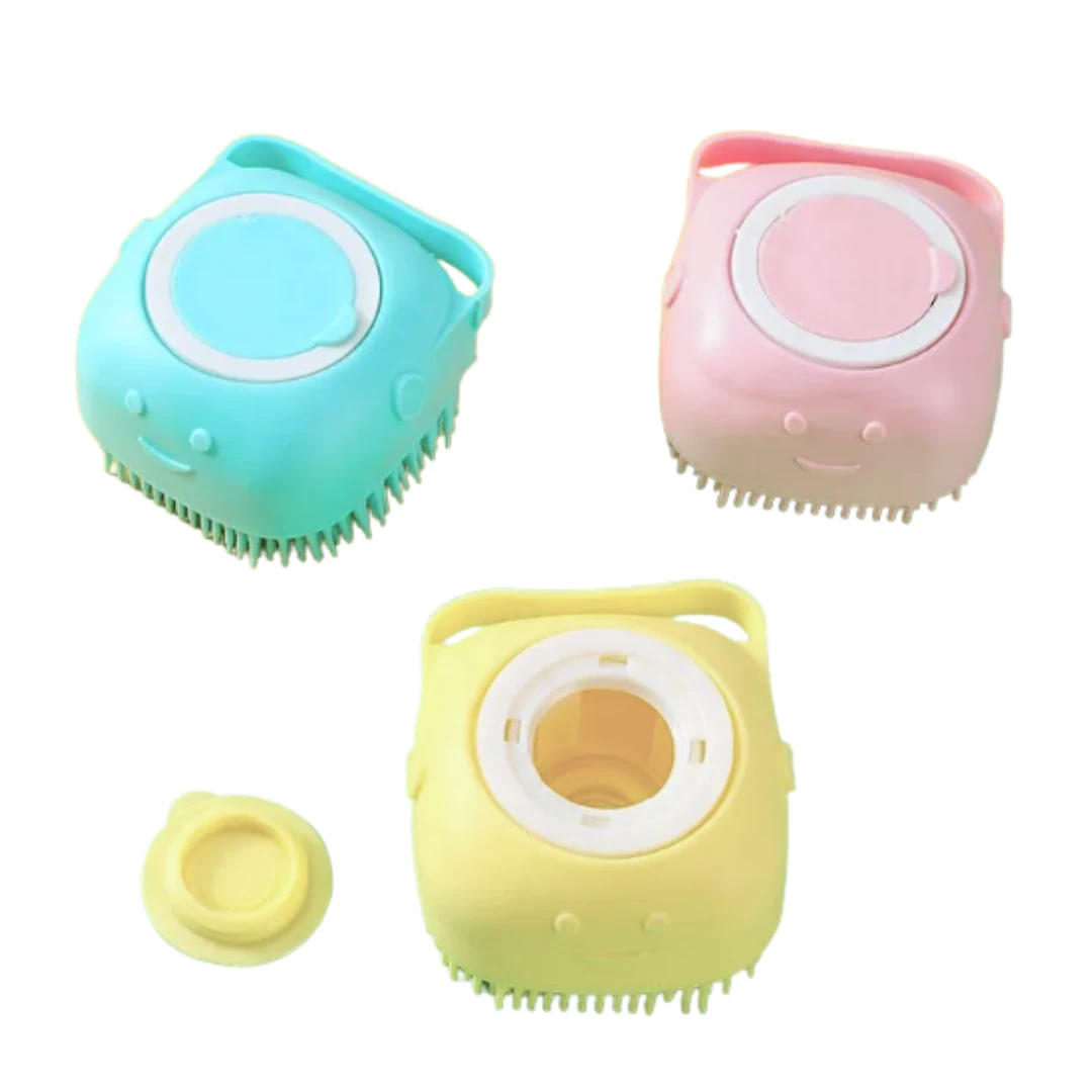 Cepillo para Baño, Masajeador con Dispensador de Jabón para Mascotas