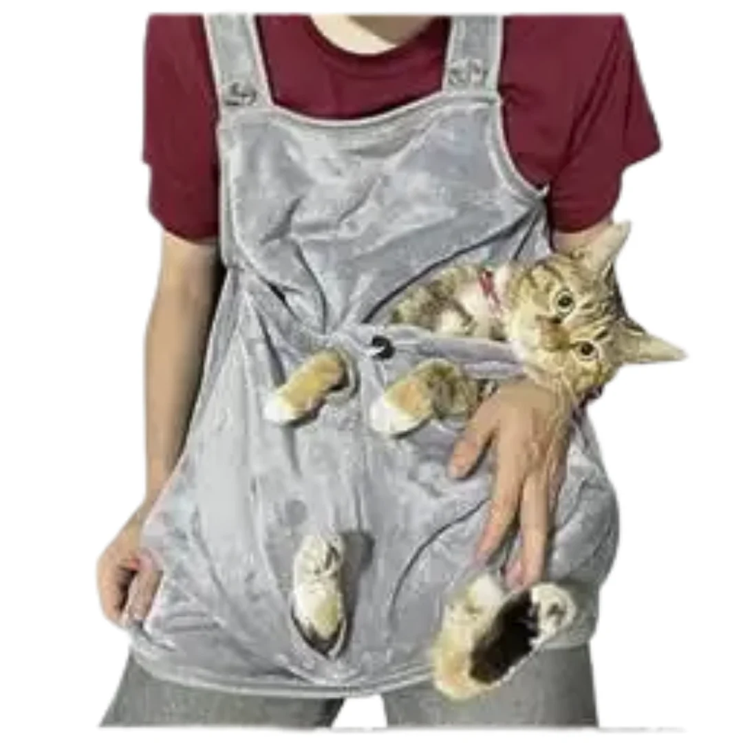 Delantal de Algodón para Aseo de Gatos con Bolsa de Sujeción 2 Delantal de Algodón para Aseo de Gatos con Bolsa de Sujeción - Imagen 2