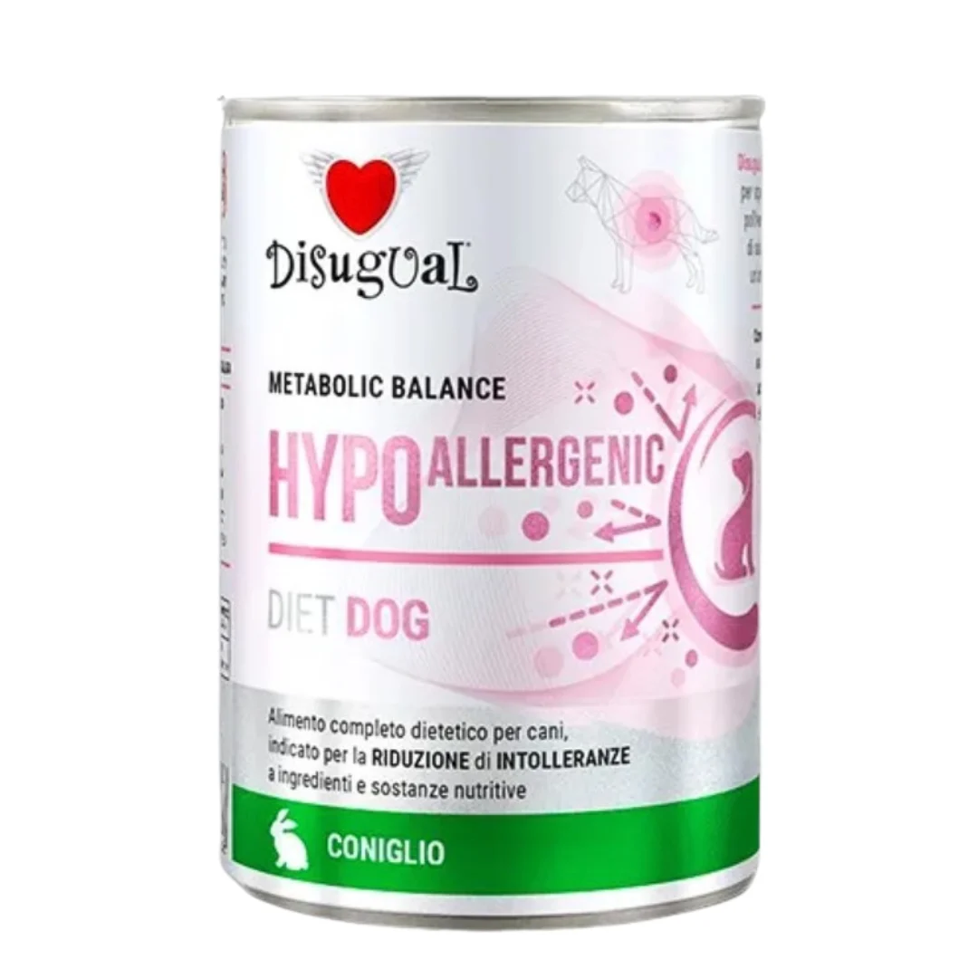Disugual Hypoallergenic Diet Dog Conejo 400 g – Alimento Húmedo para Perros con alergias