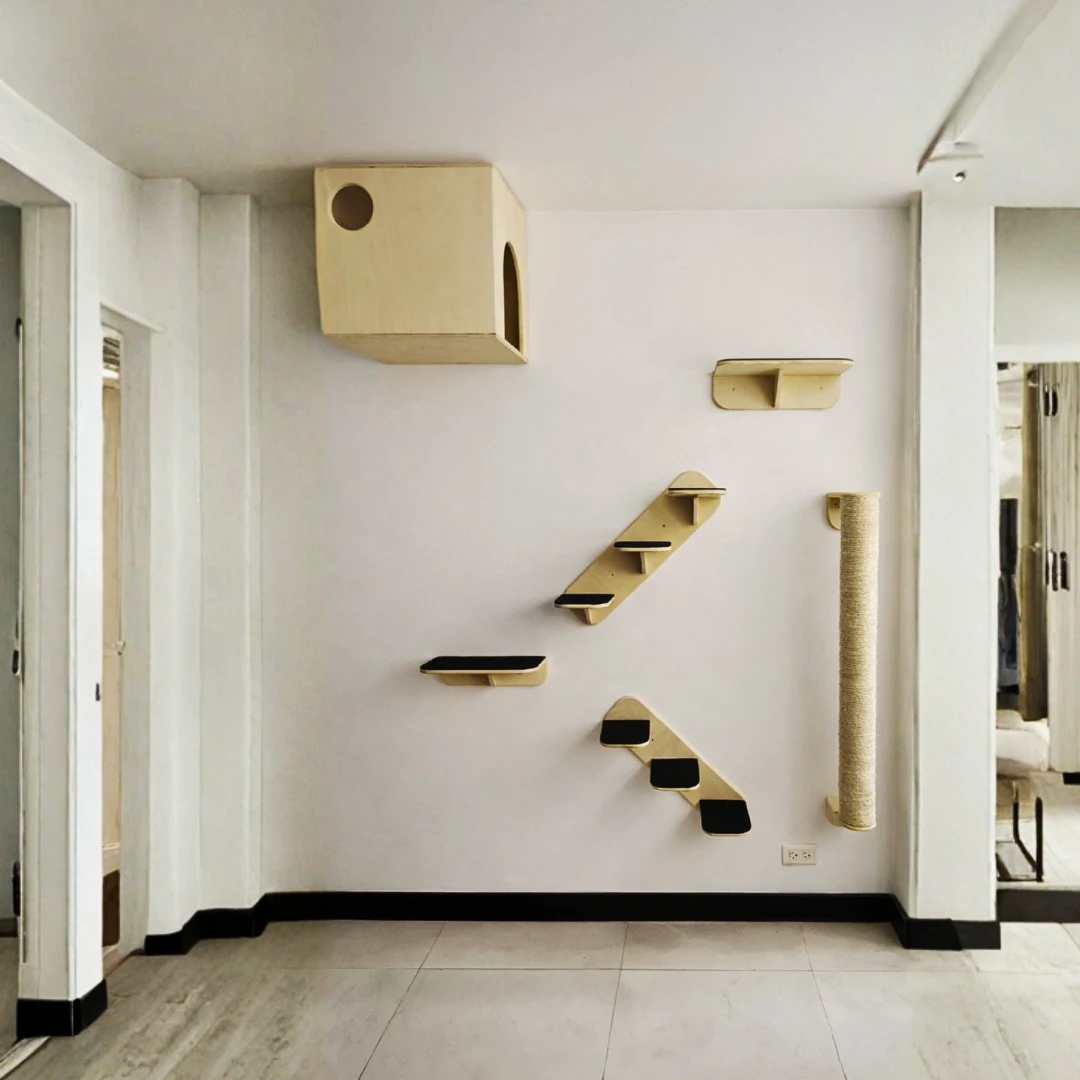 Gimnasio Pared - con escaleras y rascador para Gatos - Combo #13