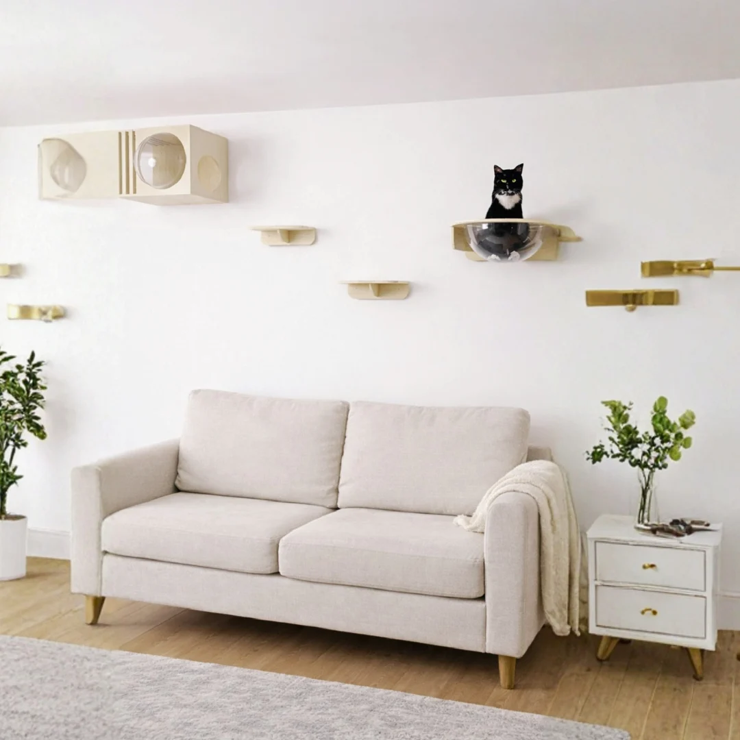 Gimnasio Pared - Con casa premium y burbuja para Gatos - Combo #16