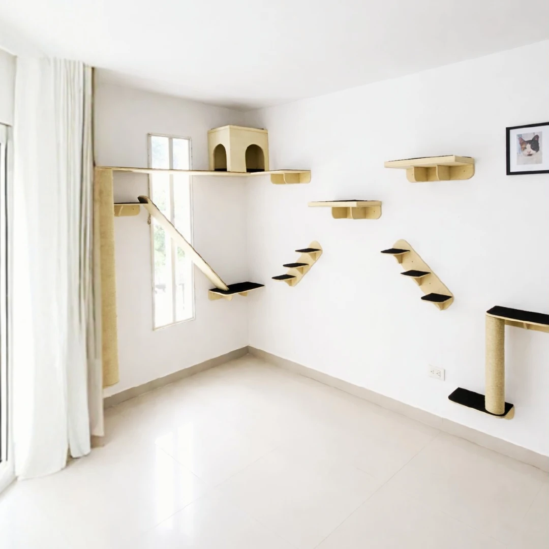 Gimnasio Pared - Modular con Puente y Rascadores para Gatos - Combo #2