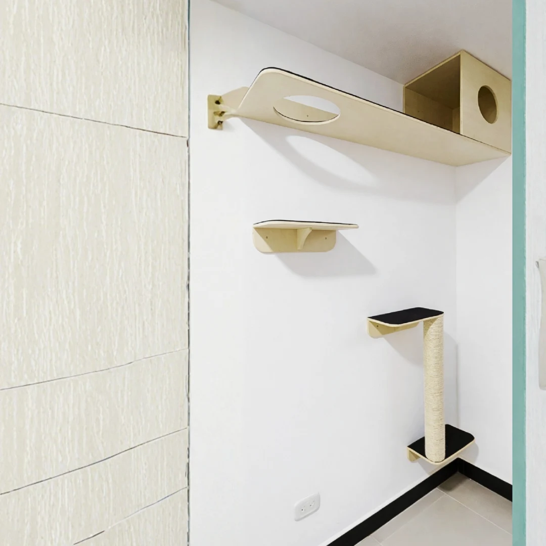 Gimnasio Pared - con Casa y Rascador para Gatos - Combo #6