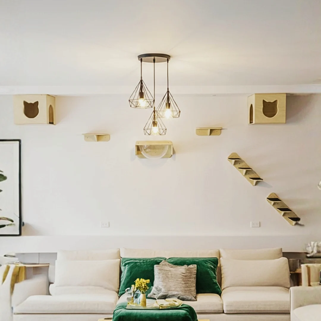 Gimnasio Pared - con Casa Doble y Zona de Juego para Gatos - Combo #7