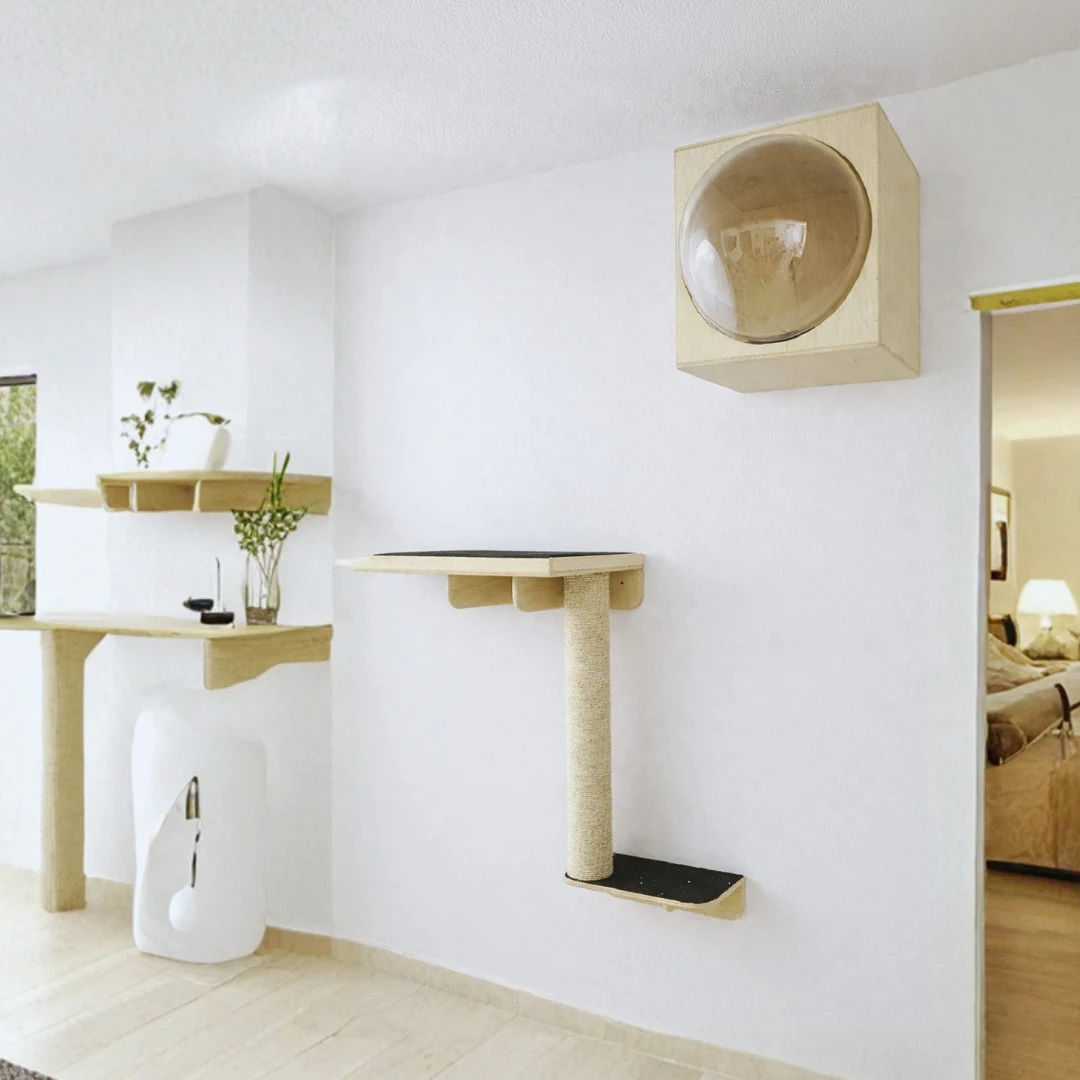 Gimnasio Pared - con Casa Domo y Rascador para Gatos - Combo #8