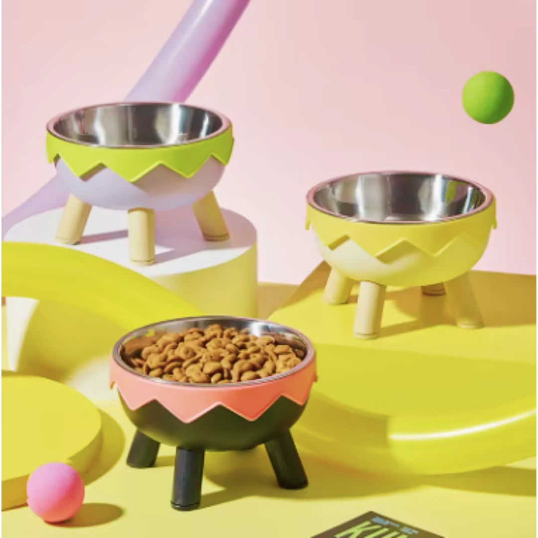 Tazón Elevado para mascotas con Acero Inoxidable — Alimentación Cómoda y Sin Estrés