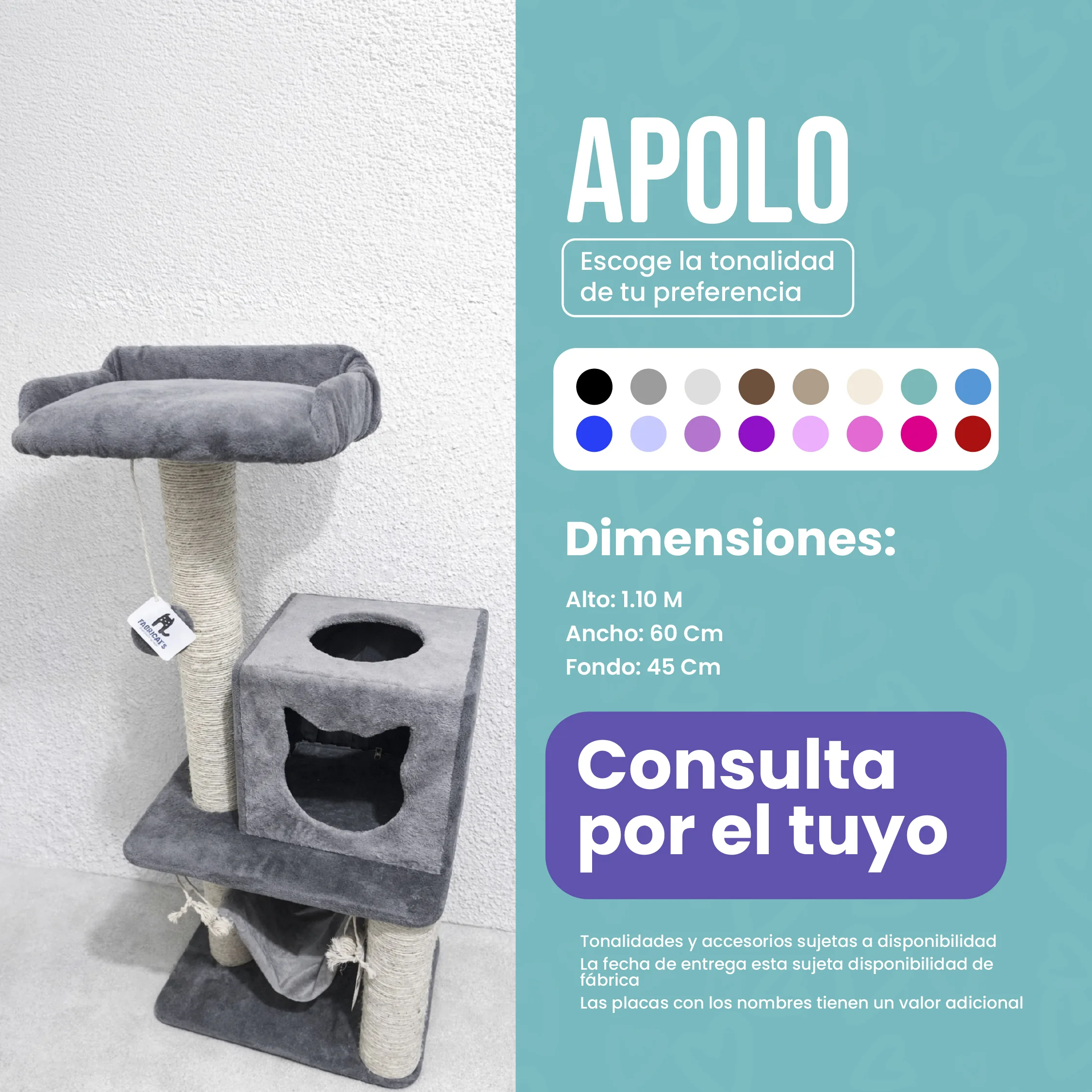 Rascador Apolo para Gatos  — Compacto, Cómodo y Multifuncional