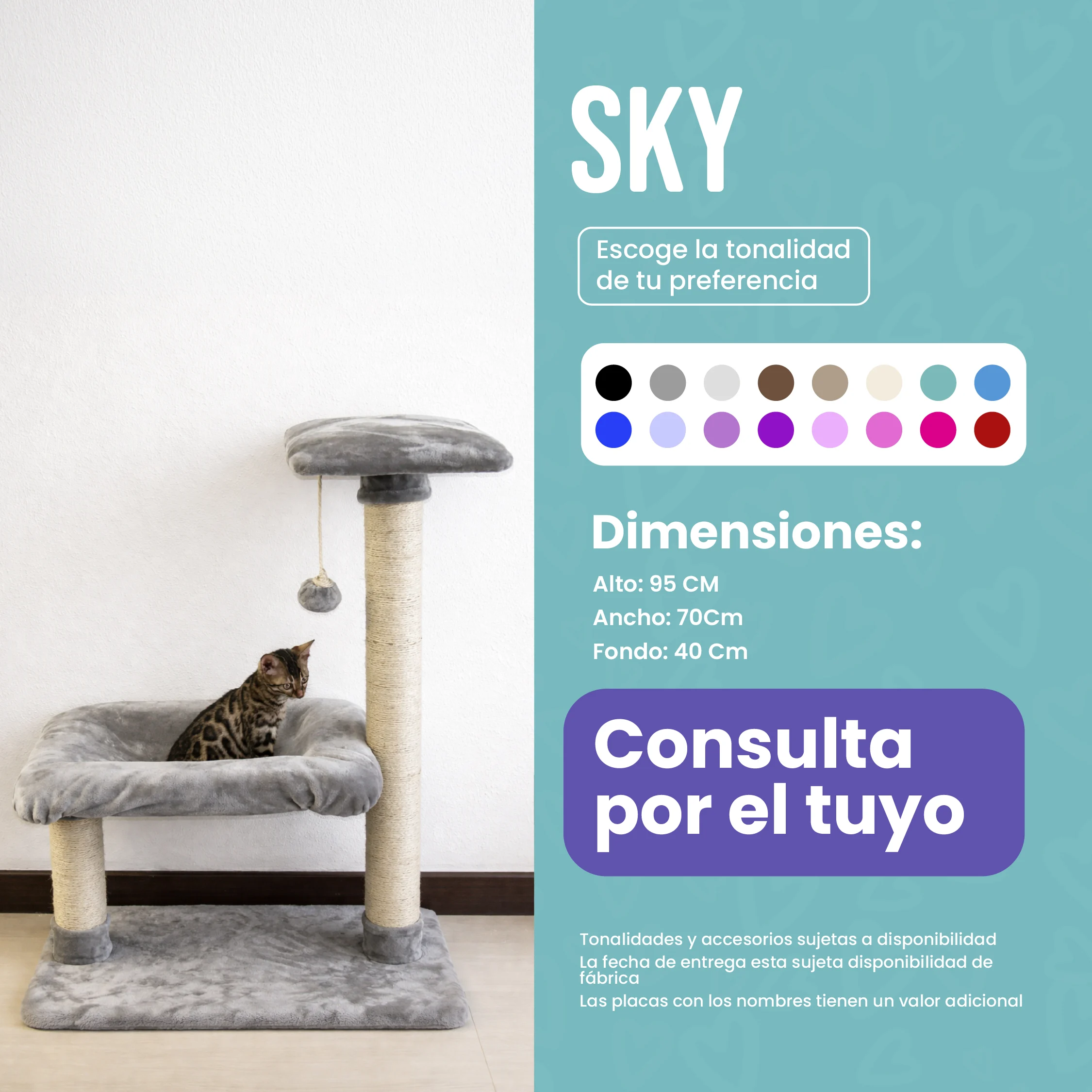 Rascador Sky para Gatos  — Minimalista, Cómodo y Funcional