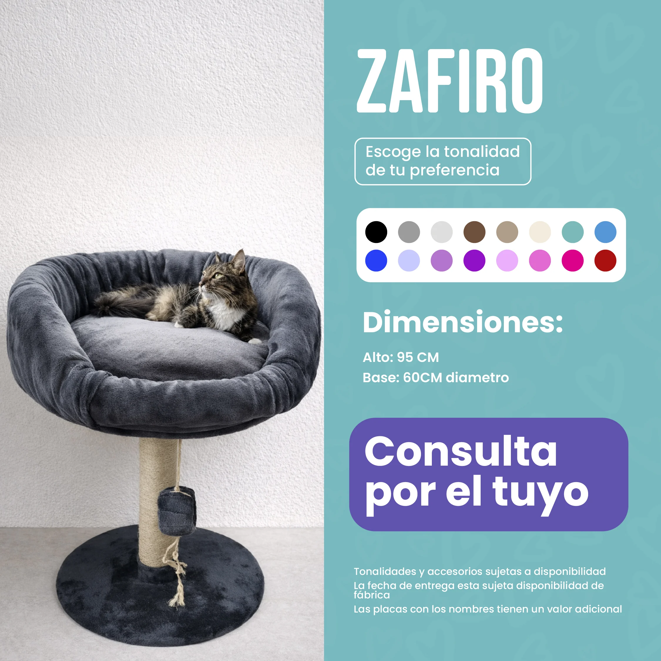 Rascador Zafiro para Gatos  — Máximo Confort y Descanso Elevado