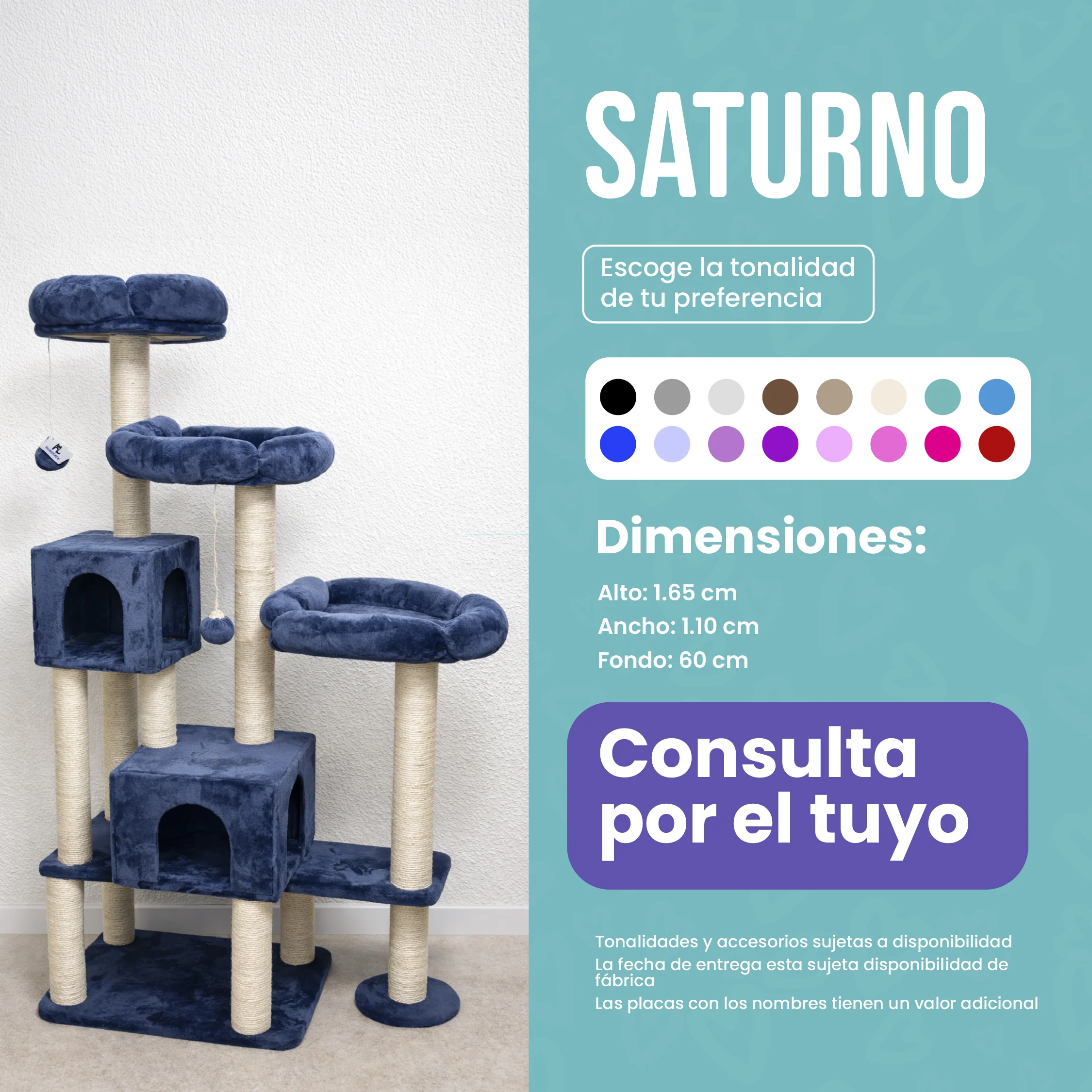 Rascador Saturno para Gatos  — Torre Multinivel, Completa y Ultra Confortable