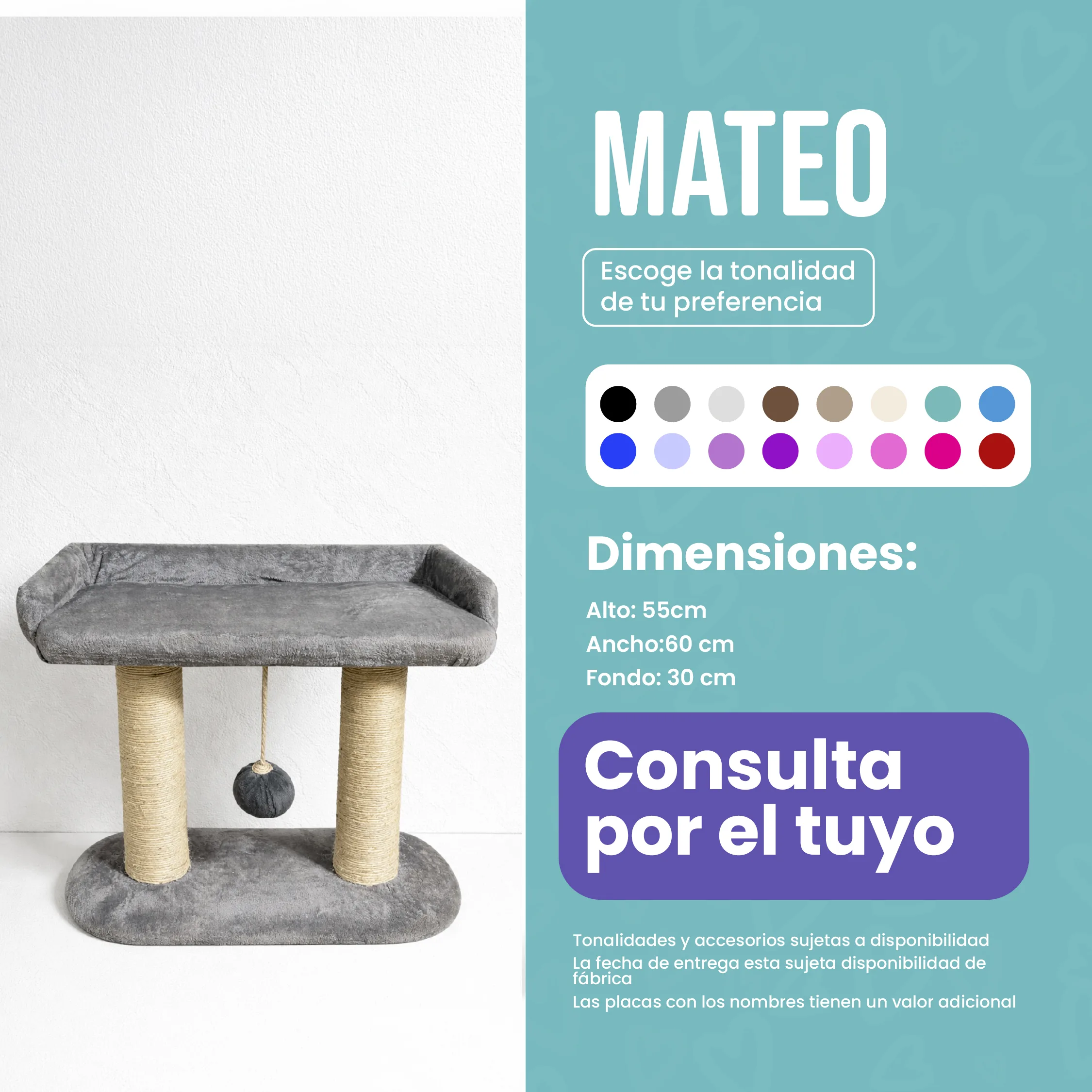 Rascador Mateo para Gatos  — Compacto, Cómodo y Funcional