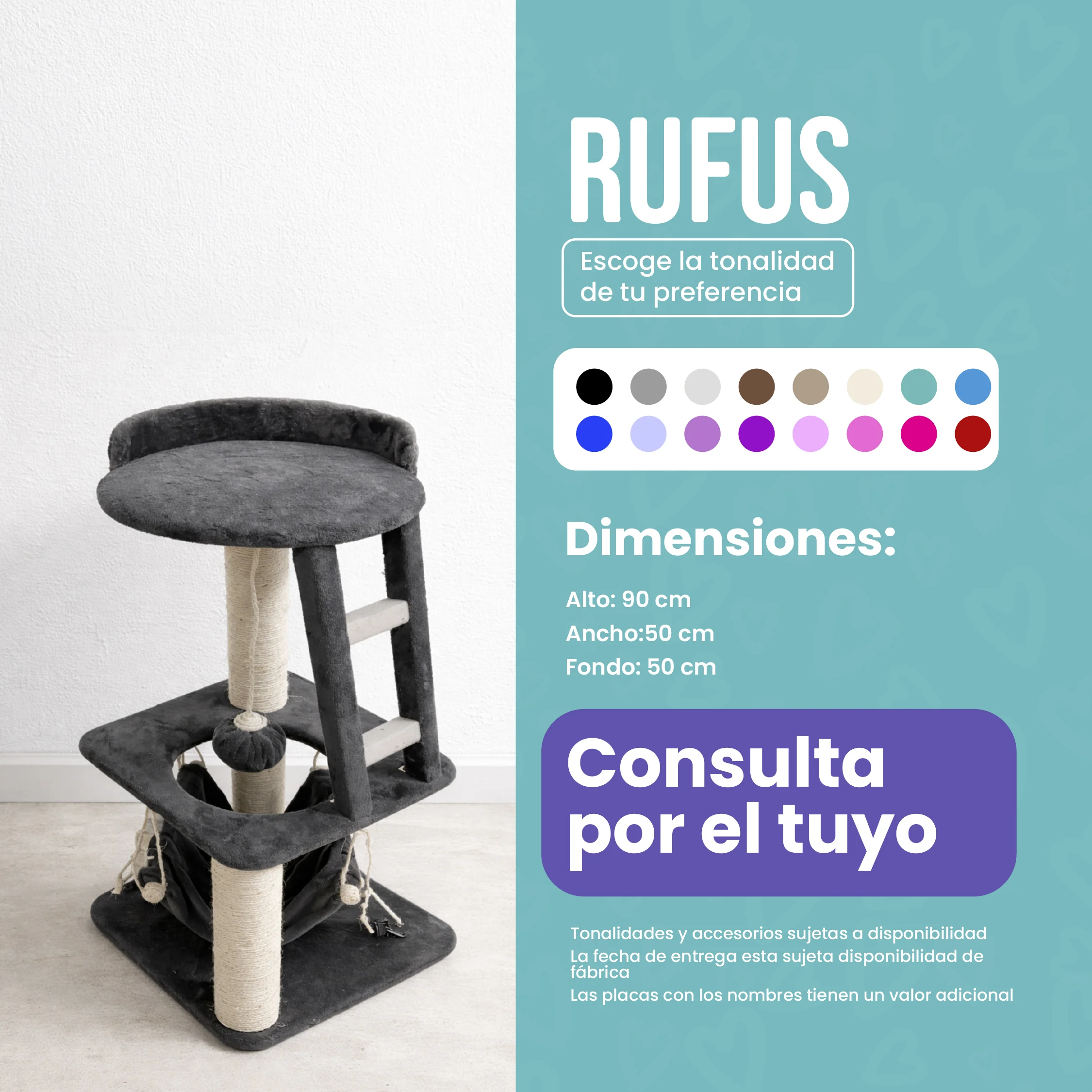 Rascador Rufus para Gatos  — Compacto, Divertido y Multifuncional
