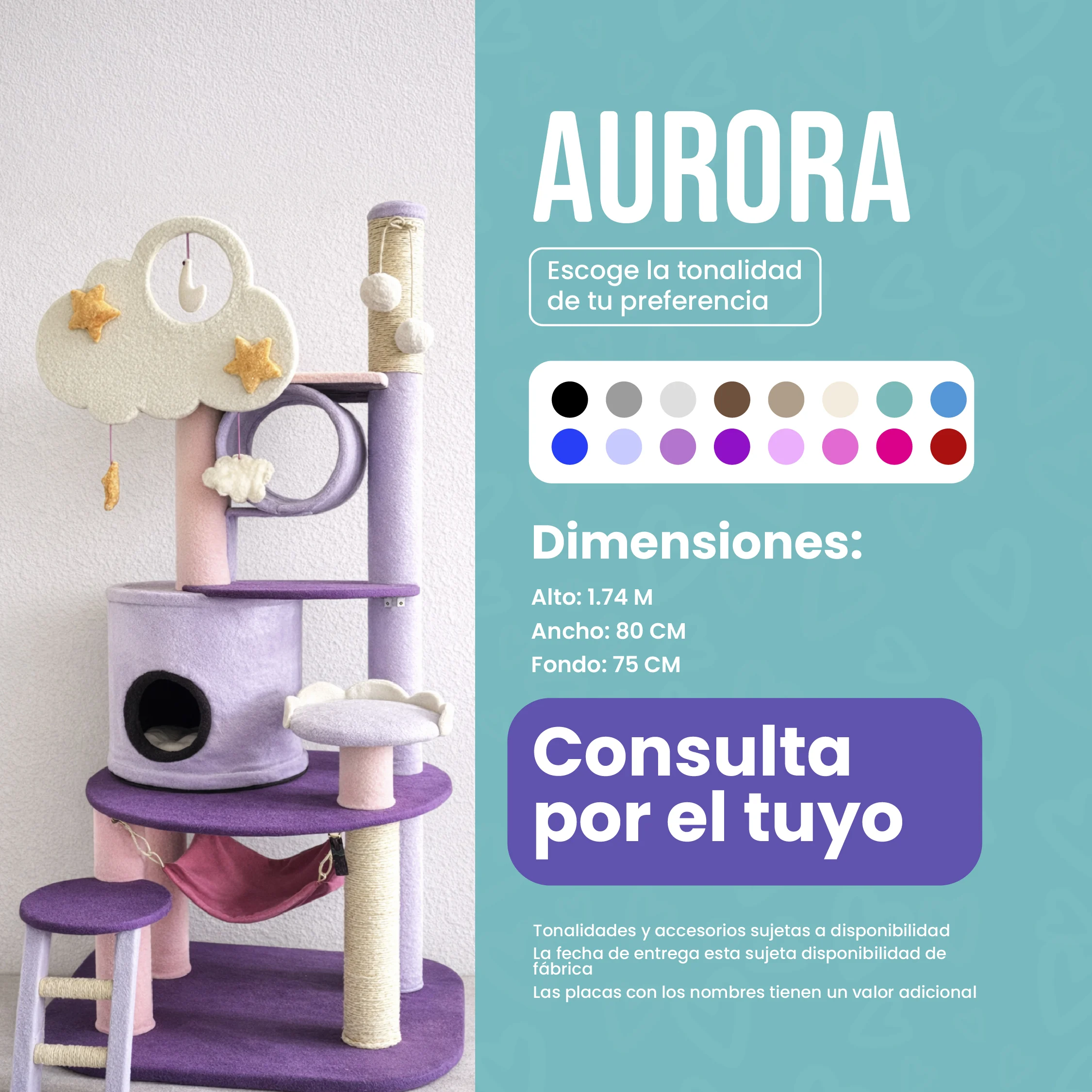 Rascador Aurora para Gatos  — Juego, Descanso y Estimulación en un Espacio Único