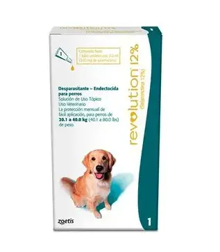 Revolution 12% 20,1 a 40Kg (Verde) Desparasitante-Endectocida tópico para perros
