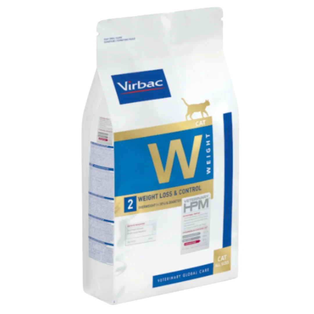 Alimento Gatos Virbac HPM Weight Loss & Diabetes W2 1.5 kg — Control de Peso y Mantenimiento