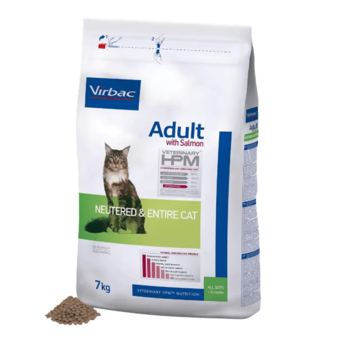 Alimento Virbac HPM Adult Cat Salmón 1,5 kg— Nutrición Premium y Alta Palatabilidad