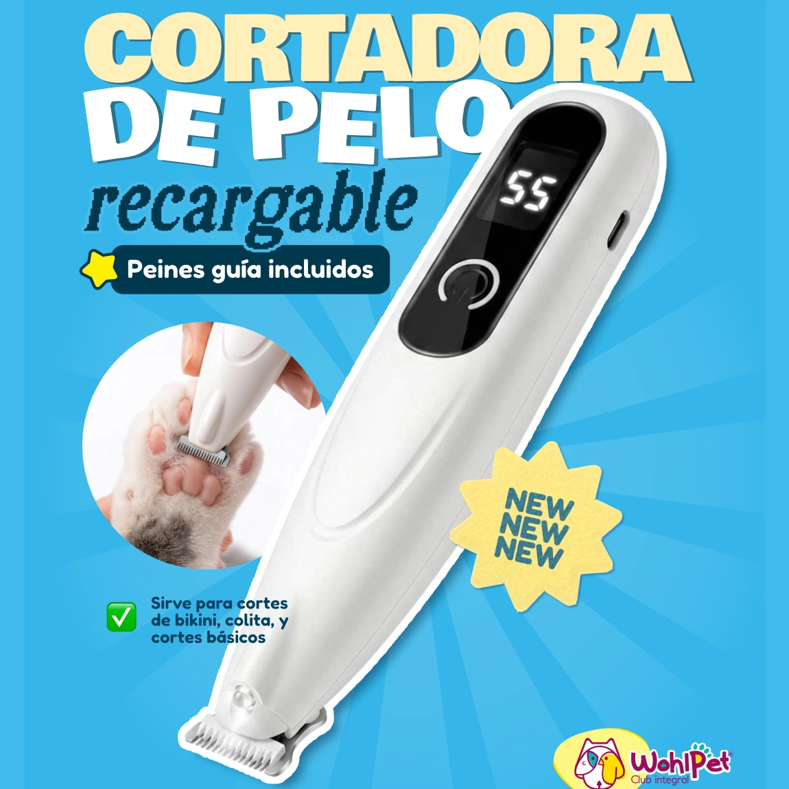 Cortadora de Pelo Mini para Mascotas Silenciosa