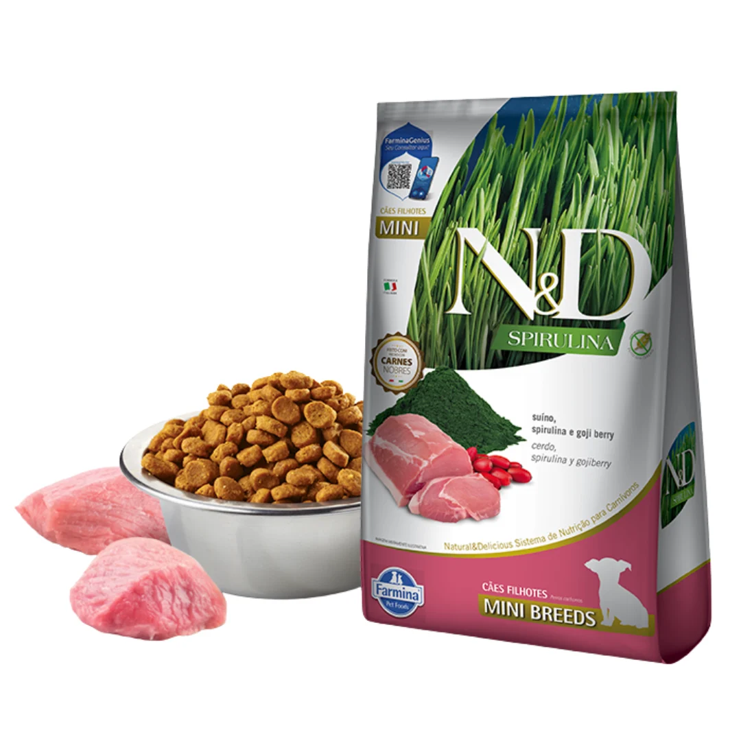 N&D Spirulina Canine Puppy Mini Cerdo — Nutrición para el Crecimiento de Cachorros Pequeños 1 N&D Spirulina Canine Puppy Mini Cerdo — Nutrición para el Crecimiento de Cachorros Pequeños